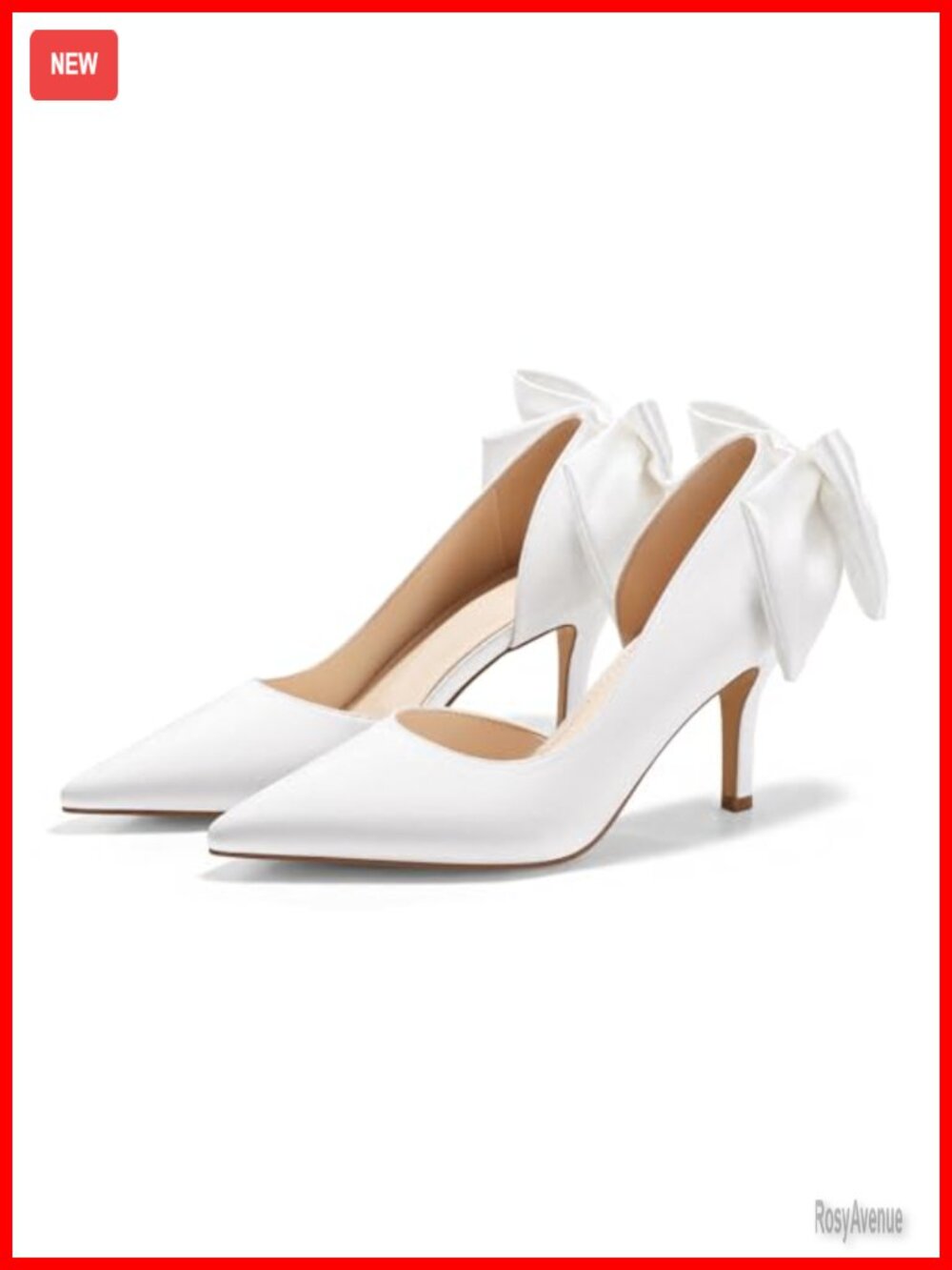Satin Pointed Toe Stiletto Heels D'Orsay Bow Slip On Dress Pumps